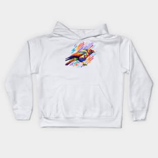 pop art crow design Kids Hoodie